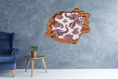 Adesivo effetto buco nel muro Motivi colorati in un buco nel muro