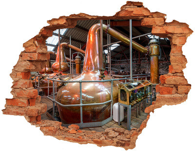 Adesivo murale buco 3D Interno di una distilleria di whisky