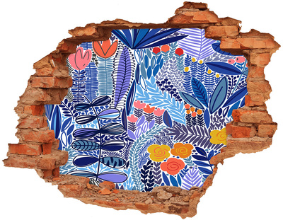 Adesivo effetto buco nel muro Giardino tropicale nascosto nel muro