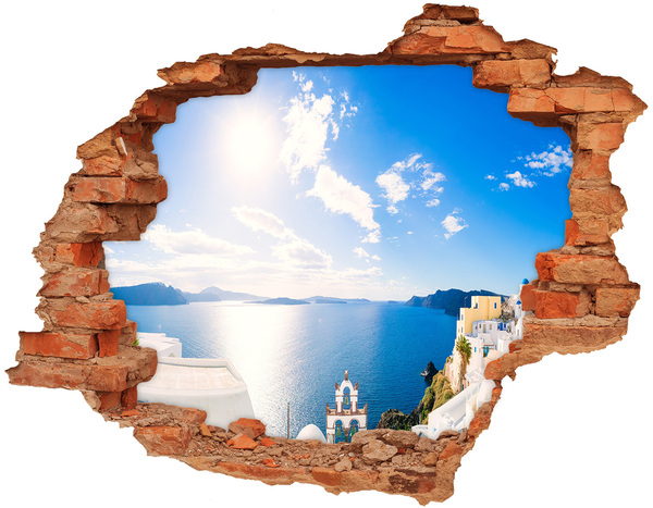 Adesivo effetto buco nel muro Vista sul mare dalla Grecia