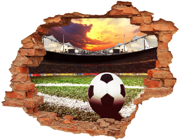Adesivo murale buco 3D Stadio di calcio al tramonto