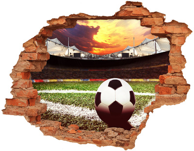 Adesivo murale buco 3D Stadio di calcio al tramonto