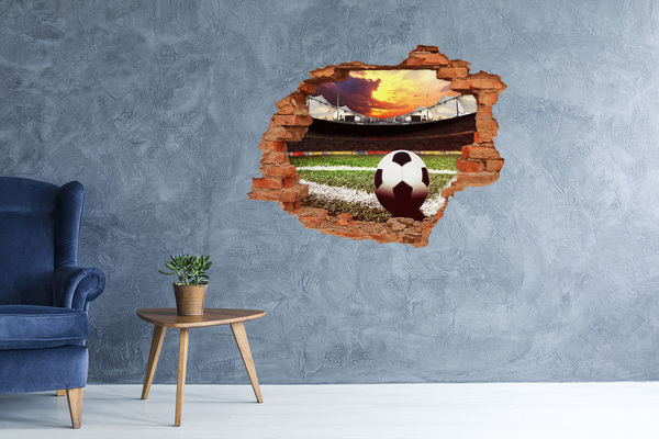Adesivo murale buco 3D Stadio di calcio al tramonto