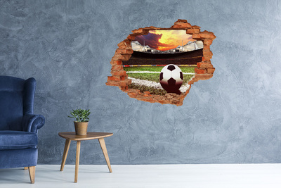 Adesivo murale buco 3D Stadio di calcio al tramonto