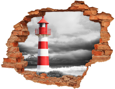 Adesivo con buco sbrecciato Un faro in un ambiente tempestoso