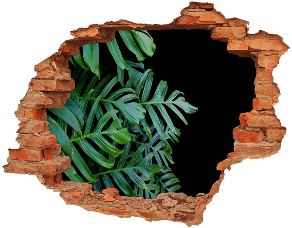Adesivo murale buco 3D La giungla verde dietro il muro