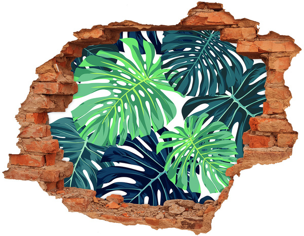 Adesivo murale buco 3D Un paradiso tropicale in un buco nel muro