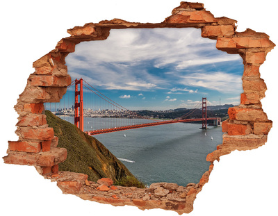 Adesivo con buco sbrecciato Golden Gate a San Francisco