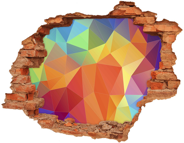 Adesivo murale buco 3D Geometrie colorate in un buco nel muro