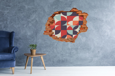 Adesivo murale buco 3D Geometria tra le rovine