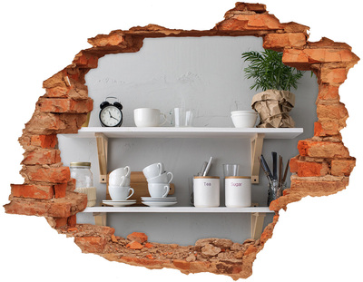 Adesivo effetto buco nel muro Cucina in stile loft