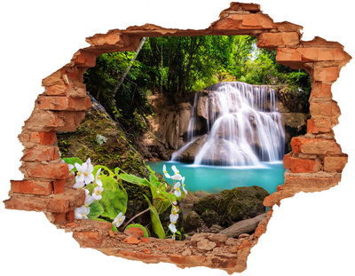 Adesivo murale buco 3D Cascata nella giungla