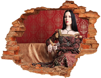 Adesivo con buco sbrecciato Principessa tra le rocce