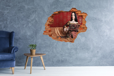 Adesivo con buco sbrecciato Principessa tra le rocce