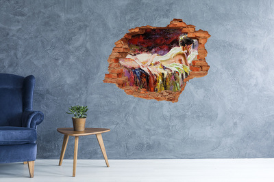 Adesivo con buco sbrecciato Paesaggio montano pittoresco