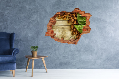 Adesivo effetto buco nel muro Caffè in una buca di cemento