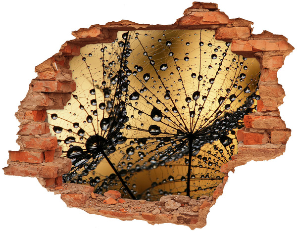 Adesivo effetto buco nel muro Gocce sulle foglie