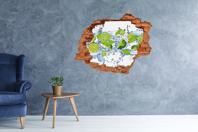 Adesivo murale buco 3D Limonata rinfrescante in acqua