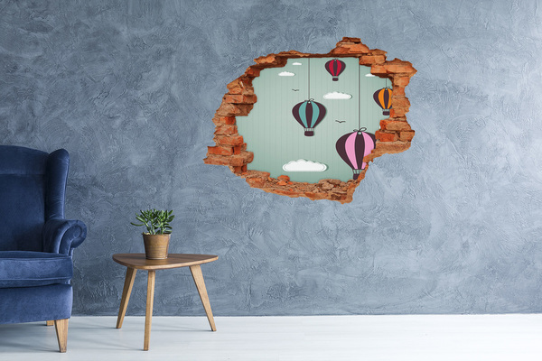 Adesivo effetto buco nel muro Palloncini nel cielo