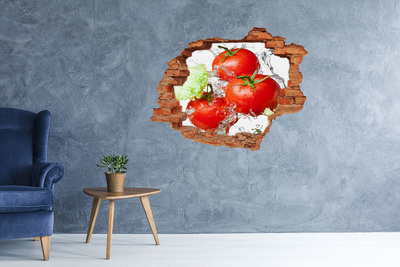 Adesivo murale buco 3D Pomodori freschi in acqua