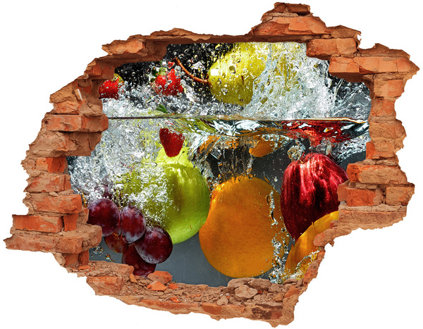 Adesivo murale buco 3D Cascata di frutta