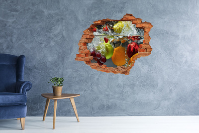 Adesivo murale buco 3D Cascata di frutta