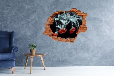 Adesivo effetto buco nel muro Esplosione di frutti in acqua