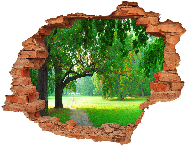Adesivo effetto buco nel muro Parco verde al sole