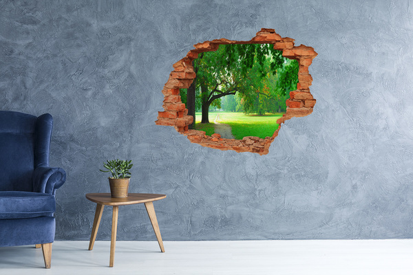 Adesivo effetto buco nel muro Parco verde al sole