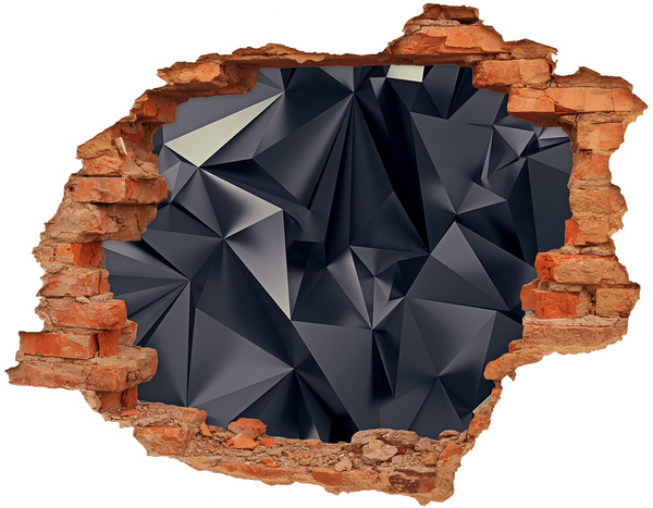 Adesivo murale buco 3D Profondità geometrica nera