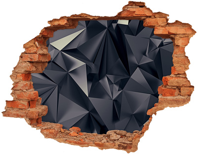 Adesivo murale buco 3D Profondità geometrica nera