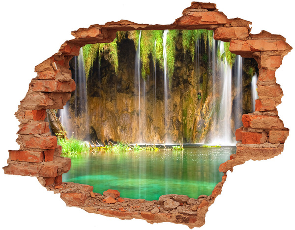 Adesivo effetto buco nel muro Cascata nella grotta