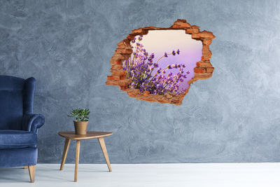 Adesivo con buco sbrecciato Fiori di lavanda nella luce del mattino
