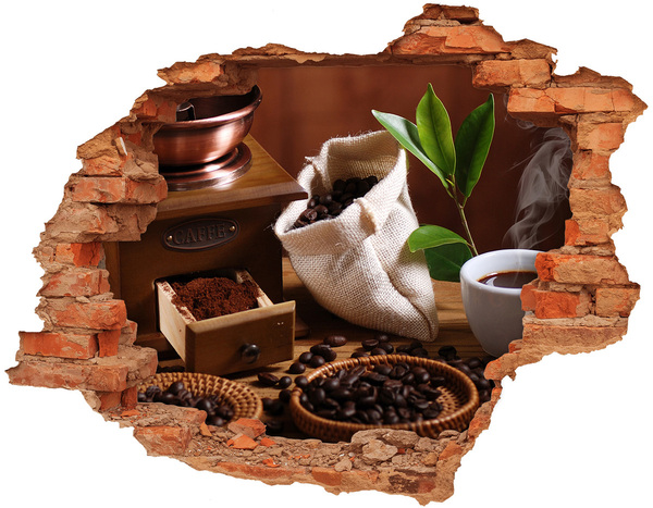 Adesivo murale buco 3D Caffè nel comfort di casa tua