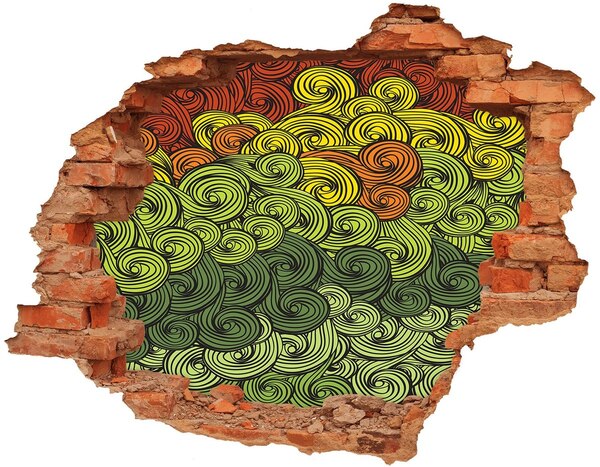 Adesivo effetto buco nel muro Vortici colorati sul muro