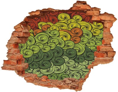 Adesivo effetto buco nel muro Vortici colorati sul muro