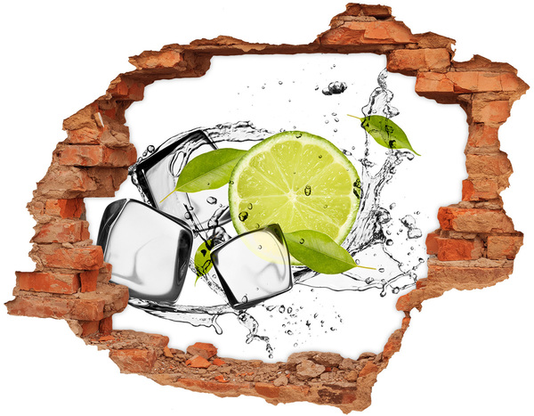 Adesivo effetto buco nel muro Un cocktail rinfrescante al lime