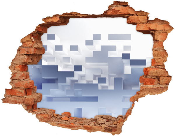 Adesivo con buco sbrecciato Spazio astratto nelle tonalità del blu