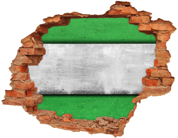 Adesivo murale buco 3D Muro di cemento verde