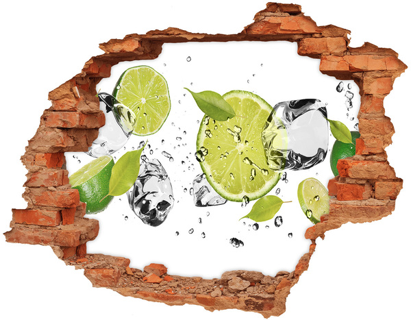 Adesivo murale buco 3D Un cocktail rinfrescante al lime