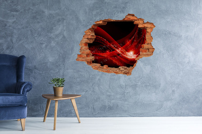 Adesivo murale buco 3D Vortice rosso nel cemento