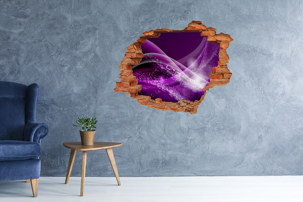 Adesivo murale buco 3D Spazio viola nel muro