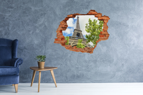 Adesivo con buco sbrecciato La Torre Eiffel a Parigi