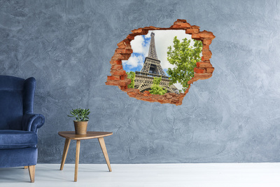 Adesivo con buco sbrecciato La Torre Eiffel a Parigi