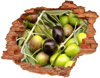 Adesivo effetto buco nel muro Olive in cemento