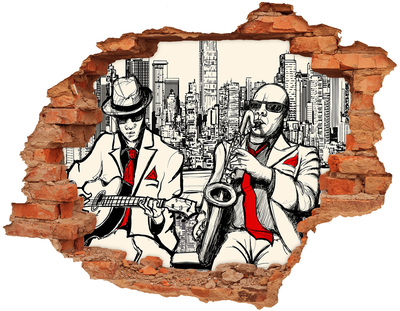 Adesivo effetto buco nel muro La scena jazz della città