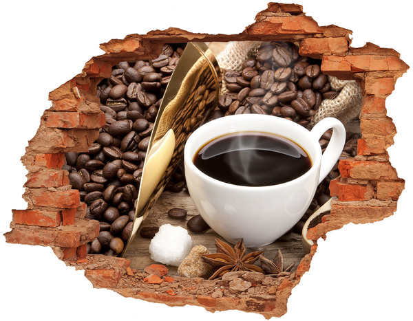 Adesivo effetto buco nel muro Caffè nel cuore della natura