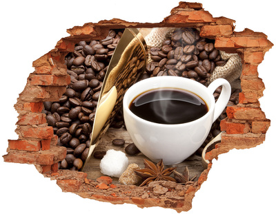 Adesivo effetto buco nel muro Caffè nel cuore della natura