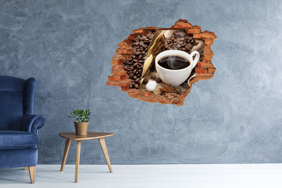 Adesivo effetto buco nel muro Caffè nel cuore della natura