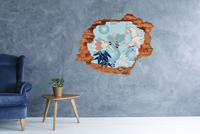 Adesivo murale buco 3D Il mondo sottomarino dei coralli